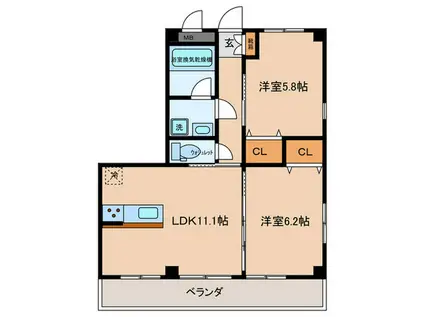 ラフィーネ(2LDK/3階)の間取り写真