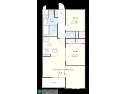 SPRED HILLS K(2LDK/2階)の間取り写真