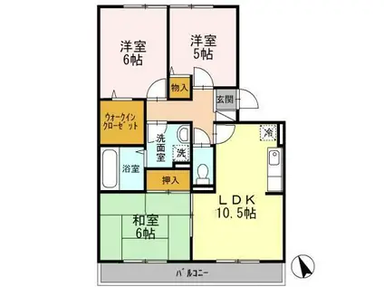 コンフォールII番館(3LDK/2階)の間取り写真