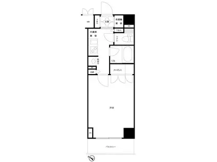 ルーブル東麻布(1K/7階)の間取り写真