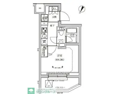 RELUXIA成増II(1K/1階)の間取り写真