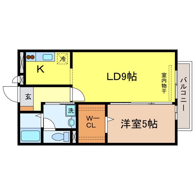 ユーメイン(1LDK/2階)の間取り写真