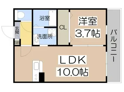 THE COLOR RESIDENCE(1LDK/3階)の間取り写真