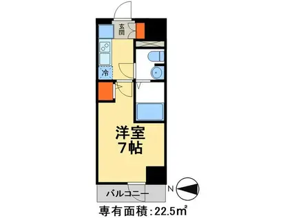 S-RESIDENCE松戸(1K/5階)の間取り写真