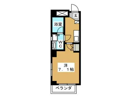 ランコントル横濱(1K/5階)の間取り写真