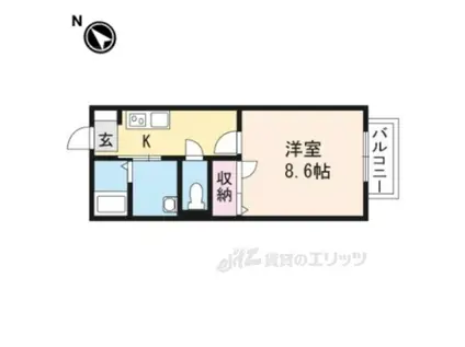 カーサフェリス(1K/1階)の間取り写真