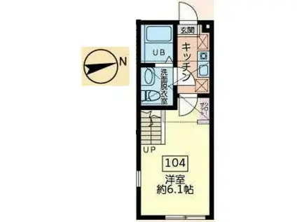 リーフィア(1K/1階)の間取り写真