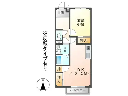 ラ・フィオーレ(1LDK/2階)の間取り写真