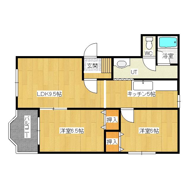 ピュアライフ南仲町(2LDK/1階)の間取り写真