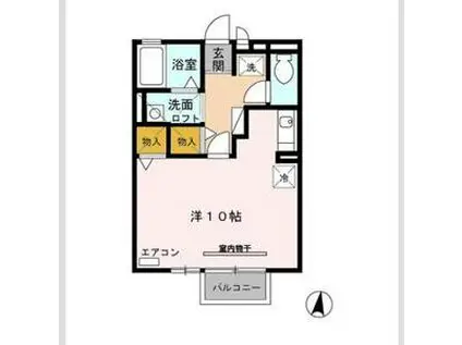 パーク柱(ワンルーム/2階)の間取り写真