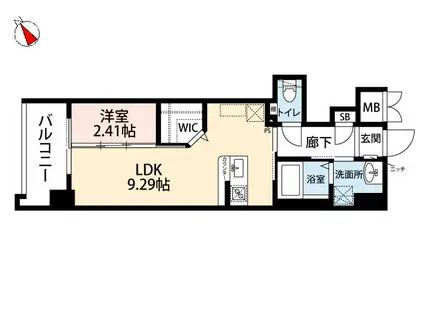 ウイングス到津の森(1LDK/6階)の間取り写真