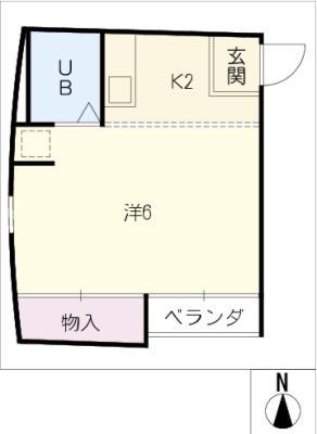 コーポラス青柳(1DK/2階)の間取り写真