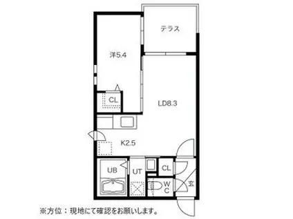 ブランコ白石(1LDK/1階)の間取り写真