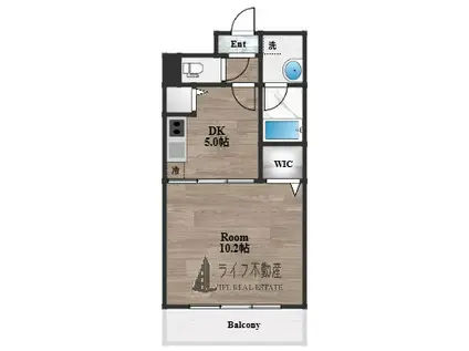 グランコート ヒグチ(1DK/2階)の間取り写真