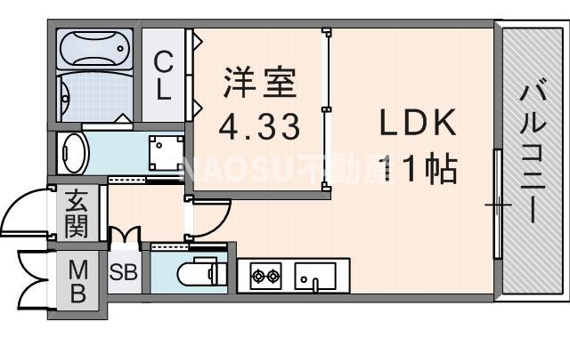 プレジオ荒本新町(1LDK/3階)の間取り写真