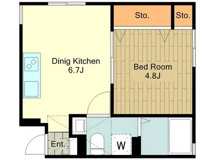 APARTMENT藤(1DK/2階)の間取り写真