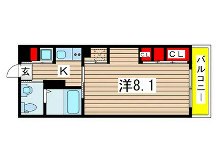 リブリ・エルミタージュ(1K/1階)の間取り写真