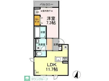 D-ROOM・K(1LDK/2階)の間取り写真