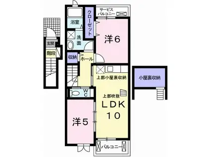 サンリット・ベルD(2LDK/2階)の間取り写真