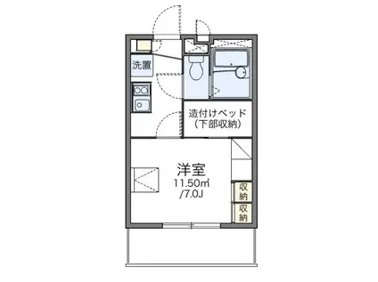 レオパレスシャンテ(1K/1階)の間取り写真