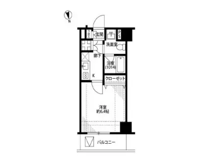 プレール・ドゥーク高輪(1K/2階)の間取り写真