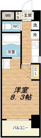 クレストコート難波サウス(1K/5階)の間取り写真