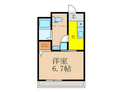 サンクラッソ 茨木駅前(1K/1階)の間取り写真