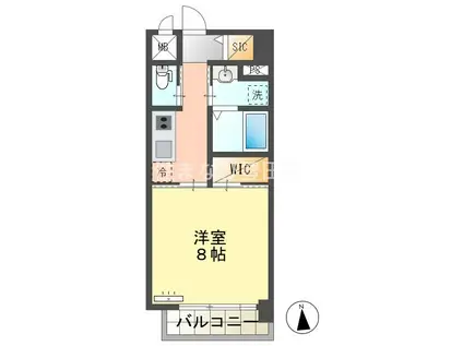 豊田駅前ビル(1K/8階)の間取り写真