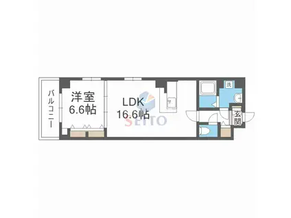 アルバトルナーレ江坂(1LDK/3階)の間取り写真