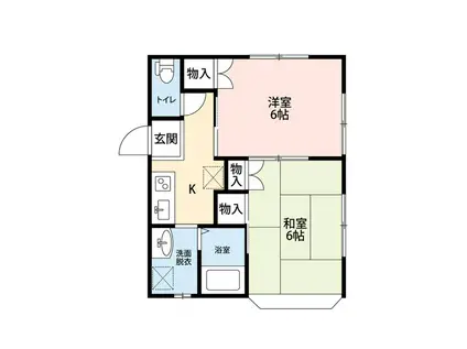 コーポアザレアII(2K/2階)の間取り写真