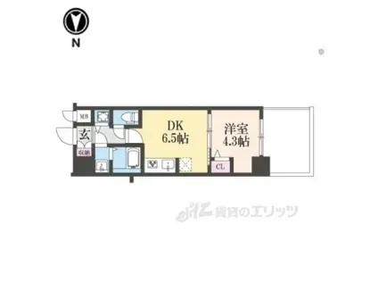 CRESTTAPP京都太秦天神川DEX1(1DK/1階)の間取り写真