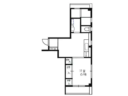 盛和ビル(1DK/4階)の間取り写真