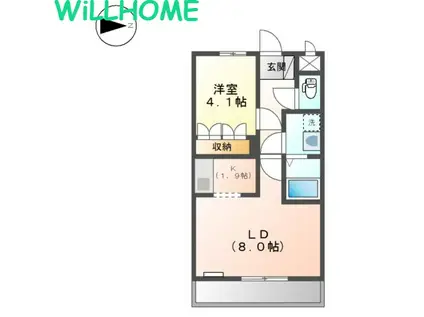 ＪＲ阪和線 紀伊駅 徒歩25分 2階建 築16年(1LDK/1階)の間取り写真