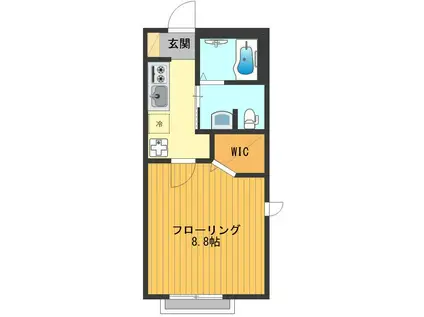 ラ・シエスト(1K/1階)の間取り写真