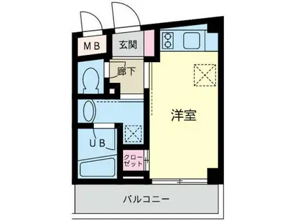 アイランドコア横濱平沼(ワンルーム/1階)の間取り写真