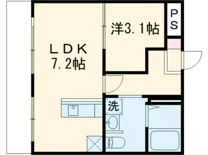 アイランドフラットI(1LDK/1階)の間取り写真