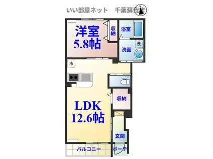 アリーナ・ベール(2LDK/1階)の間取り写真