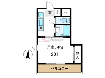 OGATAMANSION(1K/2階)の間取り写真