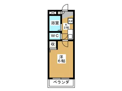 大竹ハイツ2(1K/3階)の間取り写真
