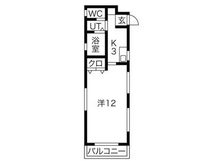 プライムハイツ(1K/2階)の間取り写真