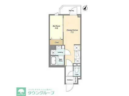 ドゥーエ曳舟II(1DK/1階)の間取り写真