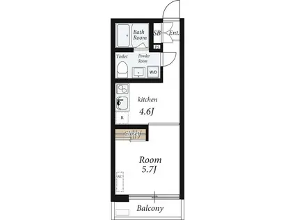 クレア錦糸町(1K/3階)の間取り写真