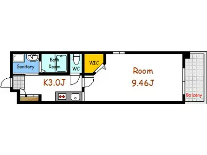 アルファレガロ駅前通(1K/4階)の間取り写真
