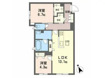 セントラル山田(2LDK/1階)の間取り写真