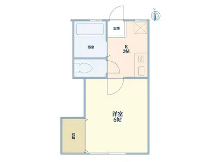 エスポワール(1K/1階)の間取り写真