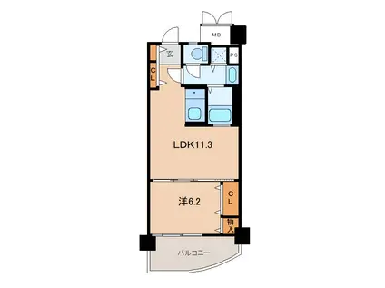パシフィックビスタIII(1LDK/4階)の間取り写真