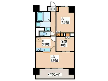 リーラ横浜川和町(1SLDK/1階)の間取り写真