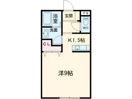 トゥ ソレイユ(1K/1階)の間取り写真