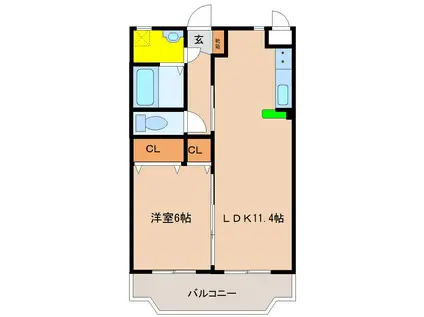 HARMONY西高松(1LDK/5階)の間取り写真