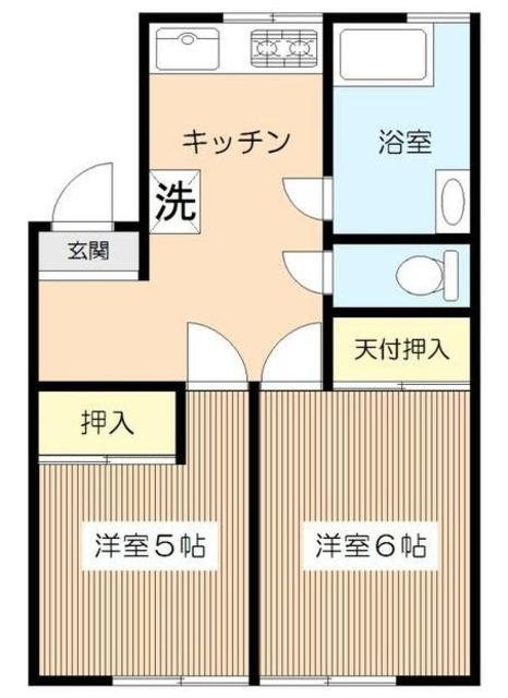 水谷ビル(2K/4階)の間取り写真